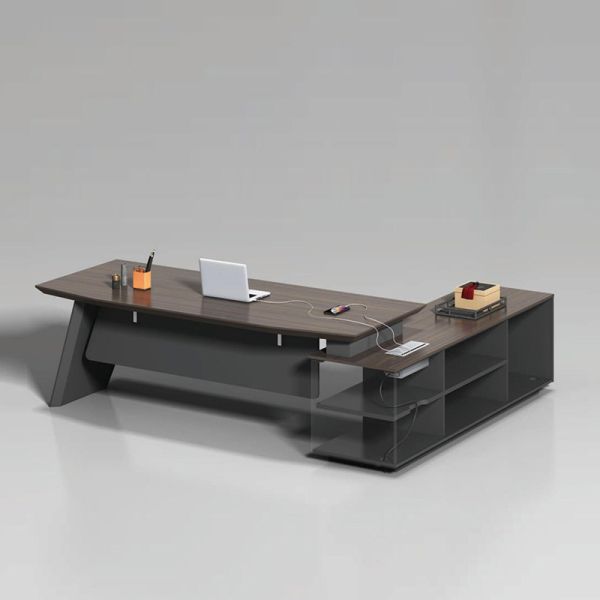 Buy 2.2M High-end L Shape Boss Office Desk Executive Office Desk And Cabinet at wholesale prices