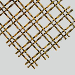 Cabinet Decoration Brass Crimped Wire Mesh 3000mm Crimped Lock Weave Type