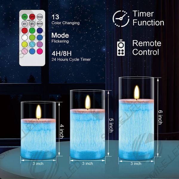 Buy Flameless Votive Candles Flickering RGB LED Candle Battery Operated LED Tea Lights in Colorful for Wedding Festival Decoration at wholesale prices