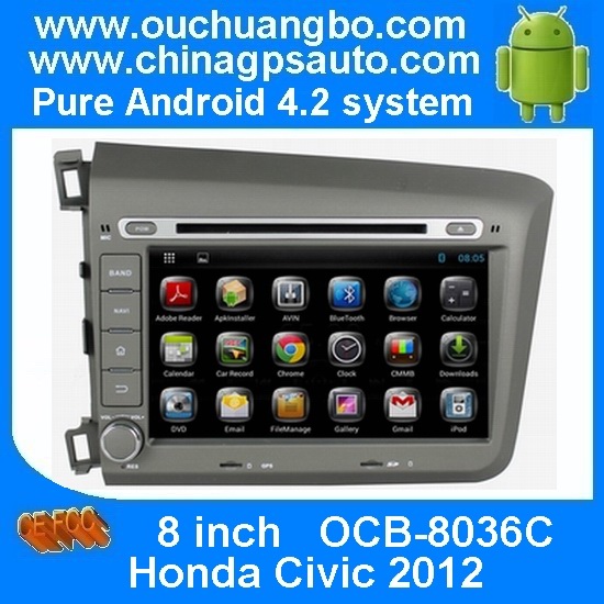 Ouchuangbo Car Radio 3G Wifi USB DVD Player for Honda Civic 2012 Android 4.2 GPS Navi Stereo OCB-8036C