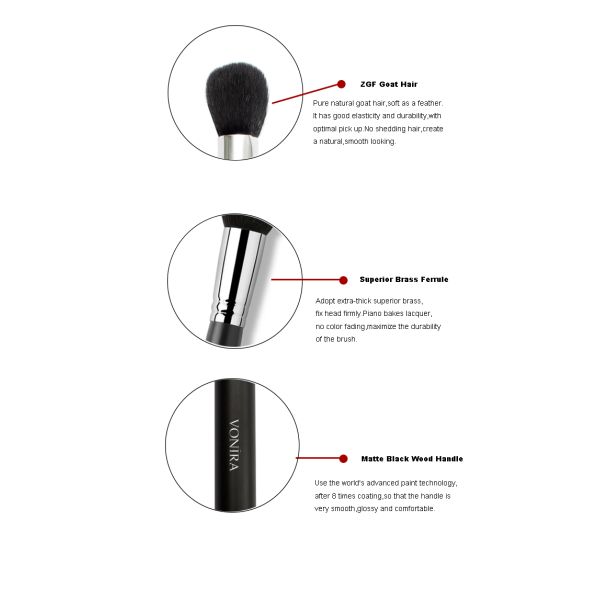 Classic Round Blending Brush With Antibacterial-treated ZGF Goat Hair