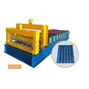 High Durability Glazed Tile Roll Forming Machine , Blue Step Tile Roll Forming