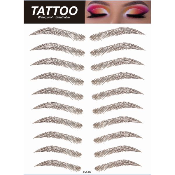 Custom 6D Waterproof Immerse-in-Water Embroidery Temporary Fashionable Natural Simulation Eyebrow Tattoo Stickers Paper for Face