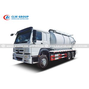 HOWO Sewer Suction Vacuum Waste Collection Tanker 16cbm