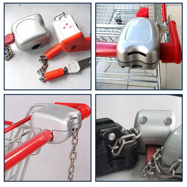 Galvanized 25mm Handle Shopping Cart Coin Lock