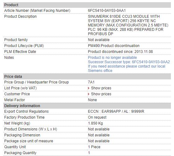 6FC5410-0AY03-1AA0 6FC5 410-0AY03-1AA0 Siemens Control Board