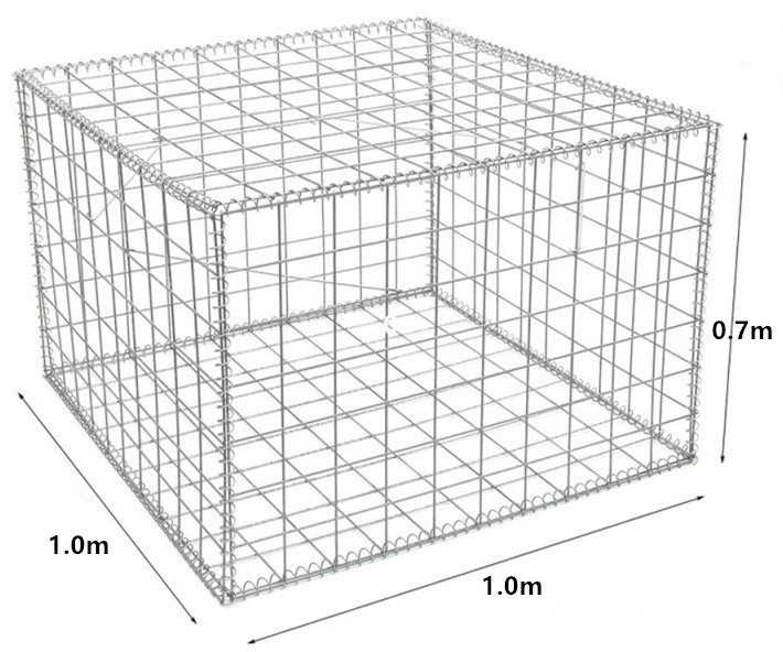 Quality 1.0x1.0x0.7m Hot Dipped Galvanized Anti Corrosion Welded Mesh Gabion 3mm for sale