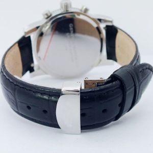 Fashion watch Stainless steel case with geniune leather strap