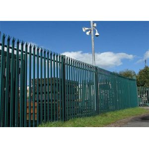 D Section Green Powder Coated Steel Palisade Wire Mesh Fence