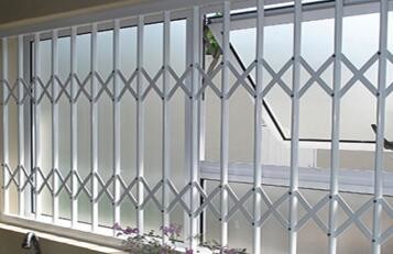 Buy White Aluminium Collapsible Window Grill , Aluminium Burglar Bars at wholesale prices