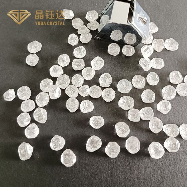 Rough TNT HPHT Lab Grown Diamonds White DEF Color VVS Clarity Engineered Diamonds