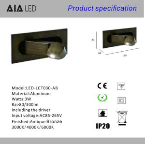 Adjustable modern led headboard wall light/hotel led reading light/led bed