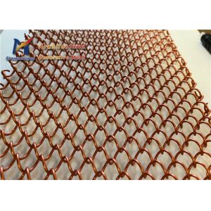 Golden Metal Mesh Ceiling Panels Mild Steel Wire Coil Curtains