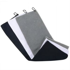 Custom Microfiber Waffle Golf Towel With Magnetic Logo Printed