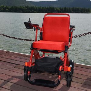 Red Foldable Electric Wheelchair 6km/H Environmental Protection Coating