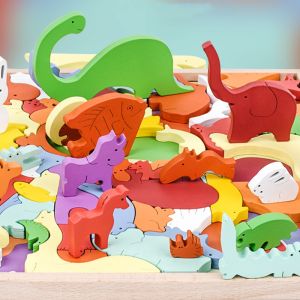 ISO Stereoscopic Wooden Animal Puzzle For Kids Early Education