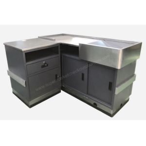 Supermarket Cashier Table / POS Stainless Steel Retail Cashier Desk