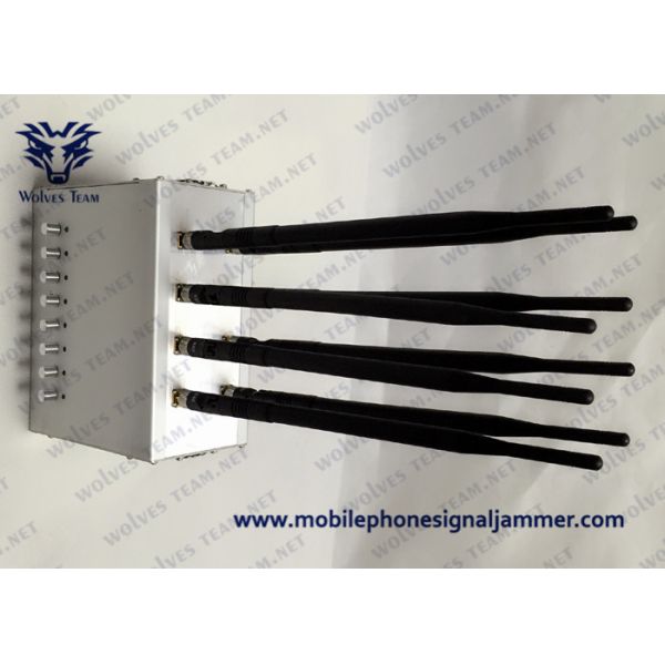 Adjustable Mobile Phone Signal Jammer High Power 8 Antenna Blocking WiFi GPS GSM