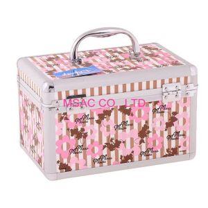 China Aluminum Beauty Cases Pink Hair Dressing Boxes With Lock on sale