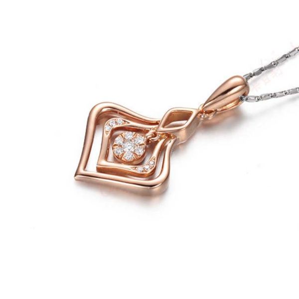 Buy Hot Sale Women Rose Gold Diamonds Heart Shape Pendant Necklace (GDN007) at wholesale prices