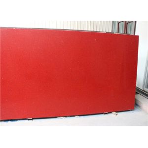 Quality Eased Red Quartz Stone Countertops / Bar Table Quartz Countertop Material for sale