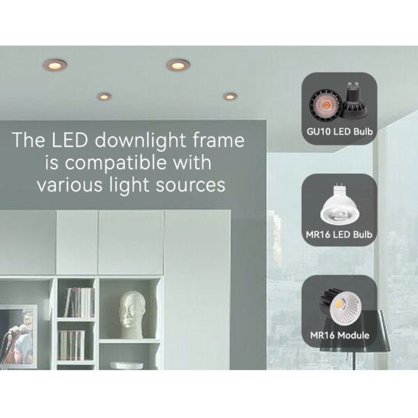 Eco Friendly Downlight Enclosure Round IP65 Recessed Can Light Housing