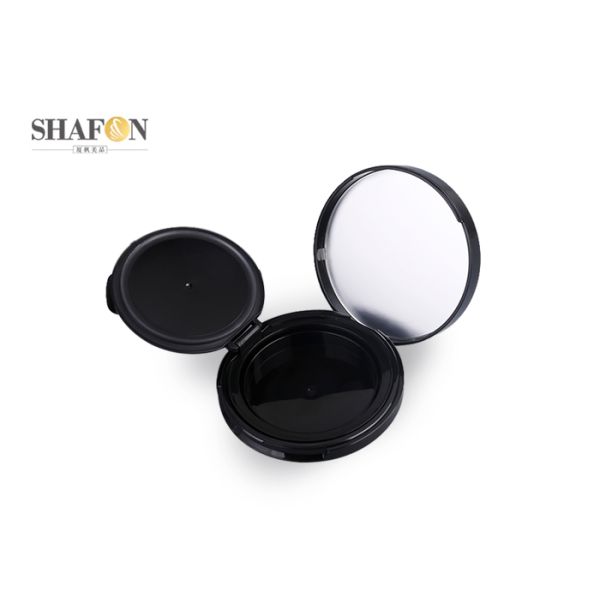 Black ABS Empty Cushion Foundation Case , Refillable Cosmetic Compact Packaging
