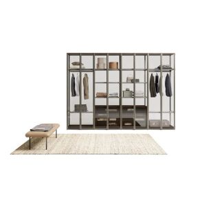 Modern Customized Glass Wardrobe Fitted Bedroom Closet