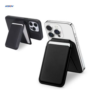 Adjustable Magnetic Wallet 5 Card Holder Stand Secure Grip Finger Loop For IPone