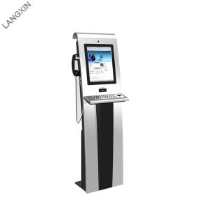 Stand Alone IR Touch Screen Computer Kiosk with Metal Keyboard