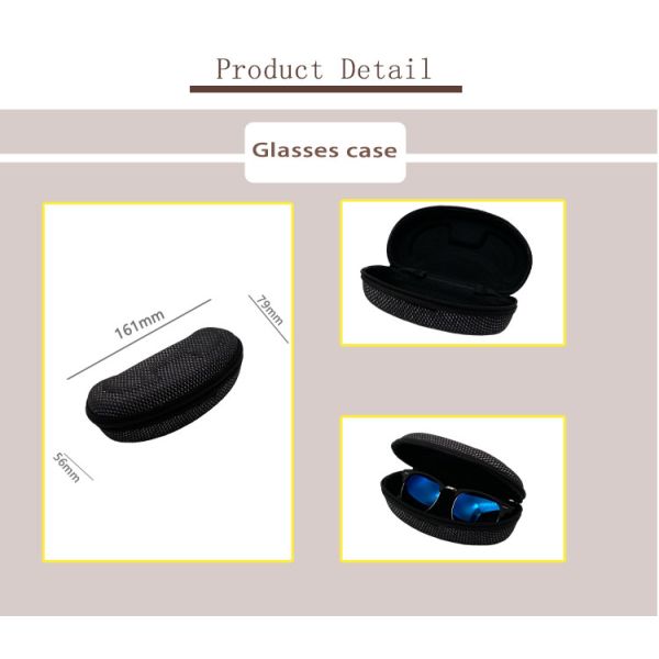 Portable Hard Shell EVA Glasses Case , Oxford Fabric Zippered Glasses Case