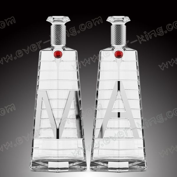 750ml Double Tower Shaped Liquor Glass Bottles