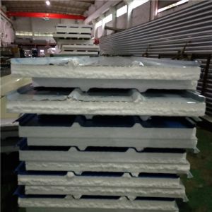 China 14kg stainless steel insulated eps sandwich roof panel 1050 x 75mm for tiny house on sale
