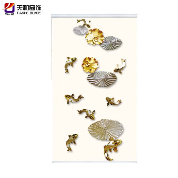 home curtain 3D printed window blinds with FR functional Latest design for living room