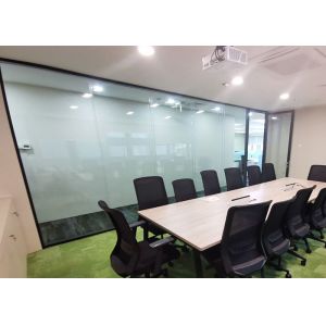 Hidden Frame Glazed Partition Multi-design Black White Aluminum Frame With Blind
