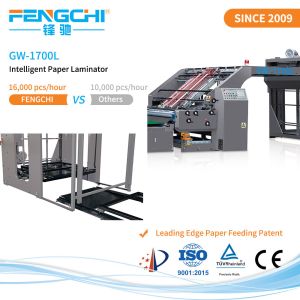 GW-1700L Industrial High Speed Flute Laminating Machine with Double Automatic
