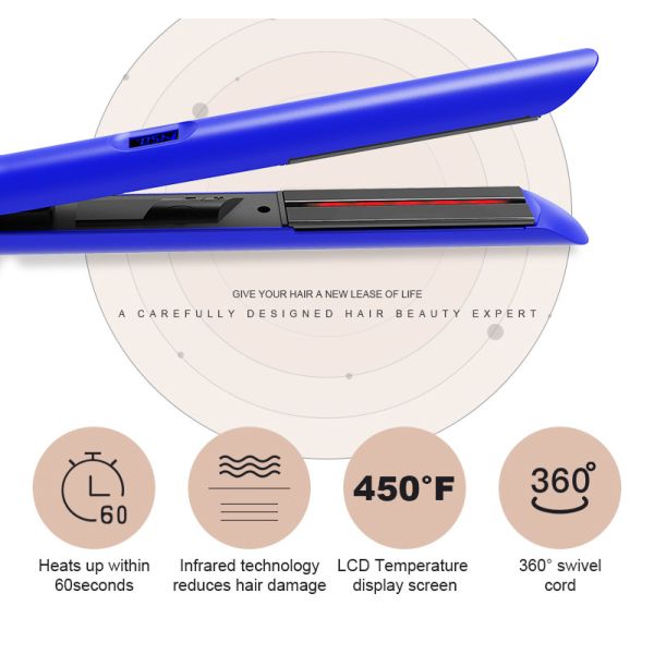 Professional Flat Iron Infrared Hair Straightener Tourmaline And Ceramic Plates
