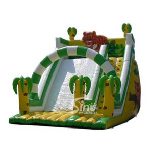 6 Mts High Kids Outdoor Inflatable Jungle Slide Made Of 0.55mm Pvc Tarpaulin