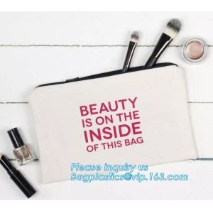 Professional Cosmetic Bag Canvas Zipper Pouch Wholesale, Private Label Makeup