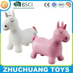 lovely unicorn hores inflatable animal toy with pentagram and long eyelashes for