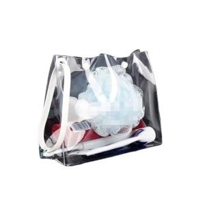 Transparent 3Mm Cosmetic Storage Bag Pvc Material CA65 Testing