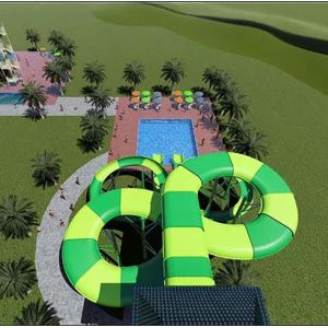 Commercial Dual Flume Water Park Slide Anti Rust 15m Fiberglass Spiral Water