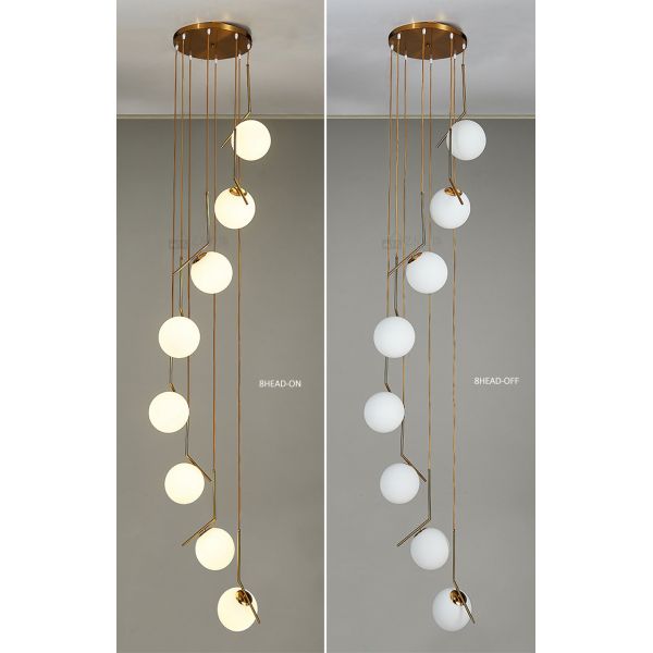 Long Pendant Lamp Modern Nordic Spiral Stair Hanging Light Dining Living Room Hotel Chandelier（WH-NC-69)