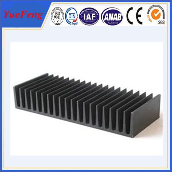 Hot! aluminium extrusion proiles black anodized heat sink, extruded aluminum