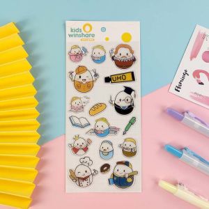 UV Transparent 3d Epoxy Stickers Sprinkle Gold Cartoon Character Stickers