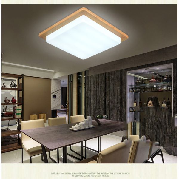Nordic wood square LED celling lights wood color modern minimalist Chinese ceiling lights(WH-WA-33)
