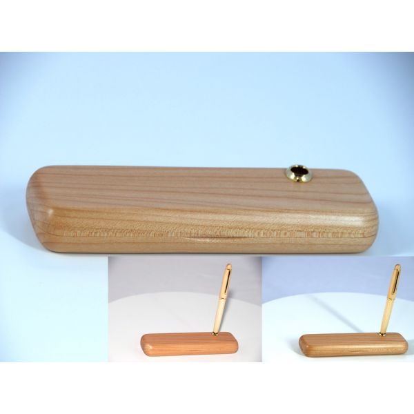 Buy B0111 Maple single pen box with metal ring holder at wholesale prices