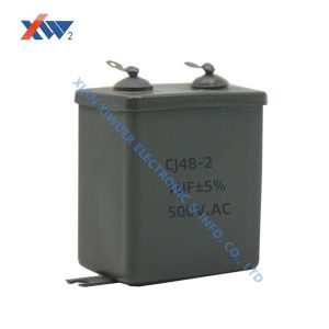 CJ48 250VDC 10uF High Voltage Film Capacitor , Metallized Paper Dielectric