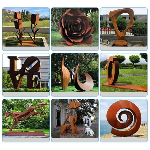 New Design Garden Landscape Metal Cactus Yard Decorations Corten Steel Sculpture