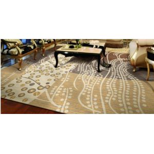 Foldable Handmade Woollen Carpet / Modern Wool Rugs Jacquard Style